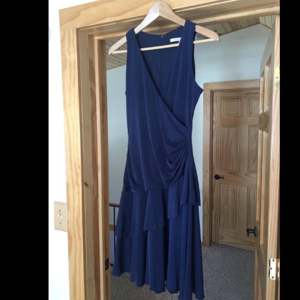 Marc Carmen Valvo Navy Blue Dress - Picture 4 of 8